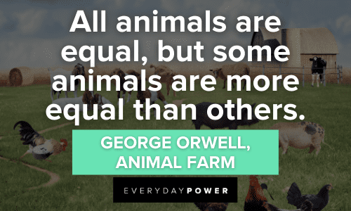 “All animals are equal, but some animals are more equal than others.” ― George Orwell Animal Farm Quotes about equality