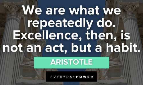 "We are what we repeatedly do. Excellence, then, is not an act, but a habit.” - Aristotle Greek Philosopher Quotes about excellence