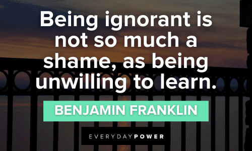 Benjamin Franklin Imperfection Quotes About ignorance