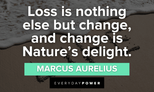 Loss is nothing else but change, and change is Nature's delight. - Marcus Aurelius Marcus Aurelius quotes about loss