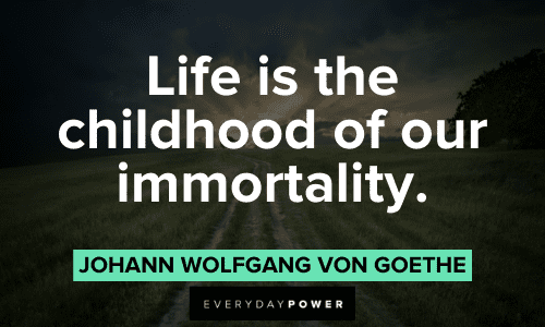"Life is the childhood of our immortality." - Johann Wolfgang von Goethe Goethe Quotes about life