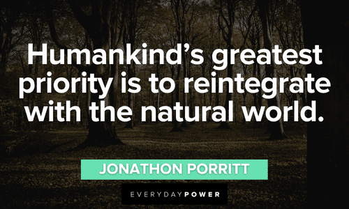 “Humankind’s greatest priority is to reintegrate with the natural world.” - Jonathon Porritt Forest quotes about natural world