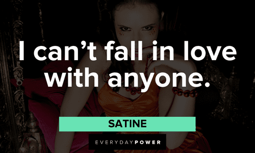 “I can't fall in love with anyone.” — Satine Moulin Rouge quotes about falling in love