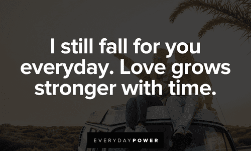 I still fall for you everyday. Love grows stronger with time. Love Picture Quotes