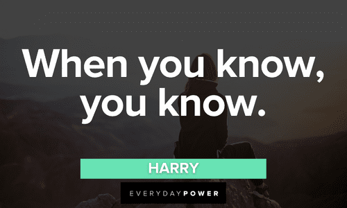 “When you know, you know.” – Harry short Mamma Mia Quotes from harry