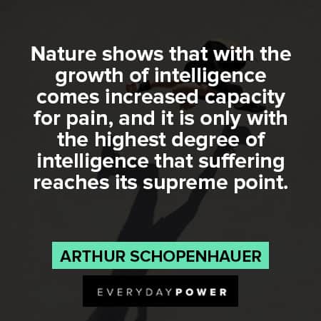 Arthur Schopenhauer quotes about nature shows that with the growth of intelligence
