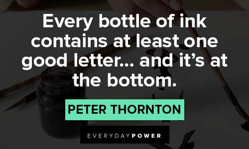 calligraphy quotes about every bottle of in contains at least one good letter