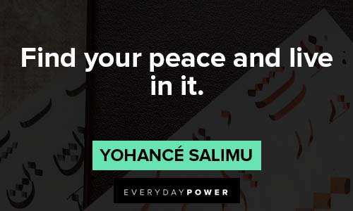 calligraphy quotes about find your peace and live in it