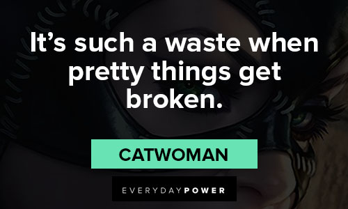 Catwoman quotes about it's such a waste when pretty things get broken
