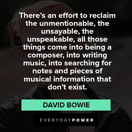 David Bowie quotes about searching for notes