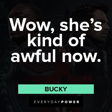 The Falcon and The Winter Soldier quotes about wow, she's kind of awful now