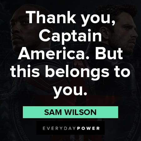 The Falcon and The Winter Soldier quotes about thank you, captain america.