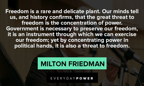 Milton Friedman quotes that the great threat to freedom is the concentration of power