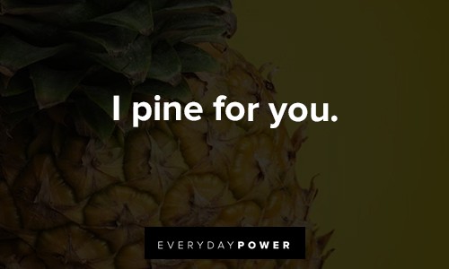 "I pine for you." - Unknown lovely Pineapple Quotes on I pine for you