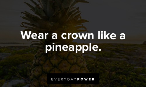 "Wear a crown like a pineapple." - Unknown Pineapple Quotes and sayings about wear a crown like a pineapple