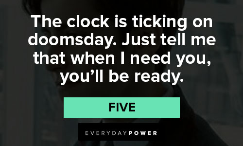 The Umbrella Academy quotes about the clock is ticking on doomsday