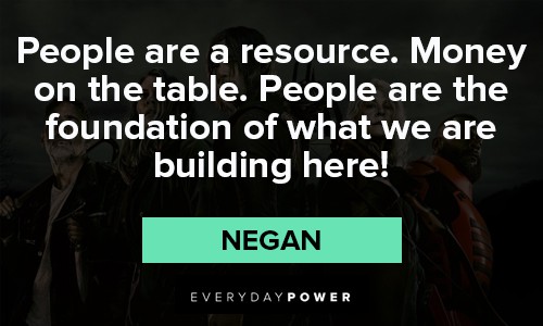 The Walking Dead quotes about people are a resource and money on the table