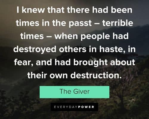 The Giver quotes about terrible times