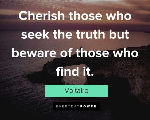 Voltaire Quotes about cherish those who seek the truth but beware of those who find it