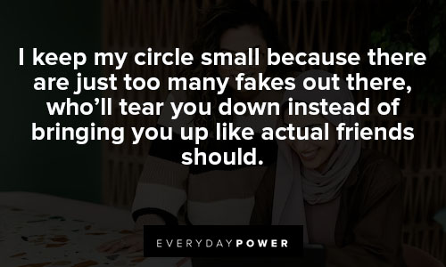 small circle quotes about actual friends