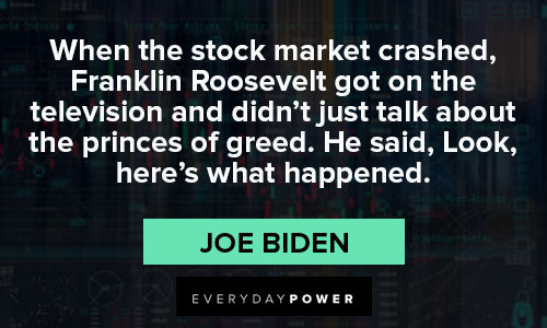 Stock Market Quotes on the television and didn't just talk about the princes of greed