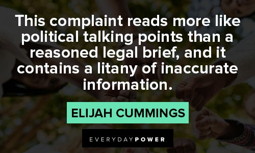elijah cummings quotes about political