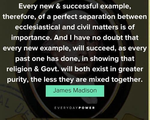 James Madison quotes on the separation of religion and government