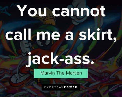Marvin The Martian quotes about you cannot call me a skirt, jack-ass