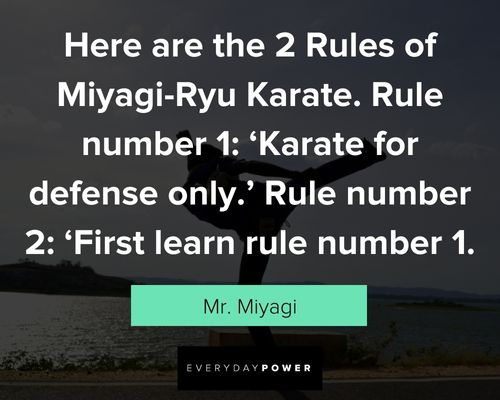 More Mr. Miyagi quotes about learing the rule