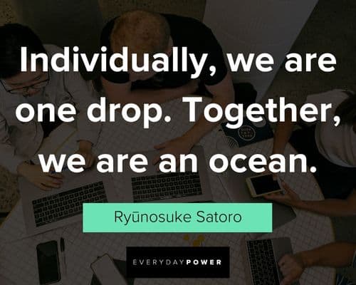 team building quotes about together we are an ocean