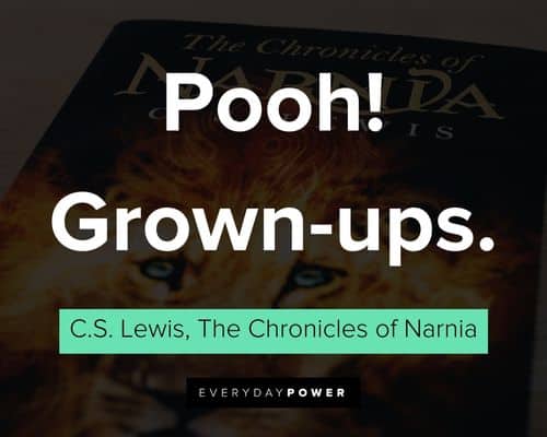 The Chronicles of Narnia quotes about pooh! Grown-ups
