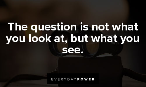Walden quotes that the question is not what you look at, but what you see